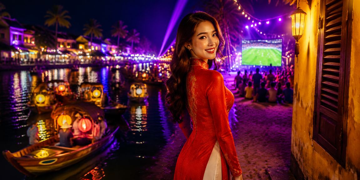 Cá cược bóng đá tại Hội An với trang phục áo dài Việt Nam